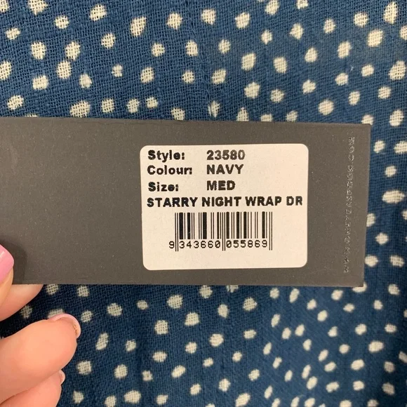 One Teaspoon Starry Night Wrap Drop Waist Gauzy Dress in Navy Sz M - Picture 11 of 16
